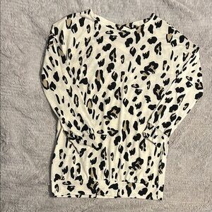 Tickled Teal Cream and Black Leopard Print Tunic